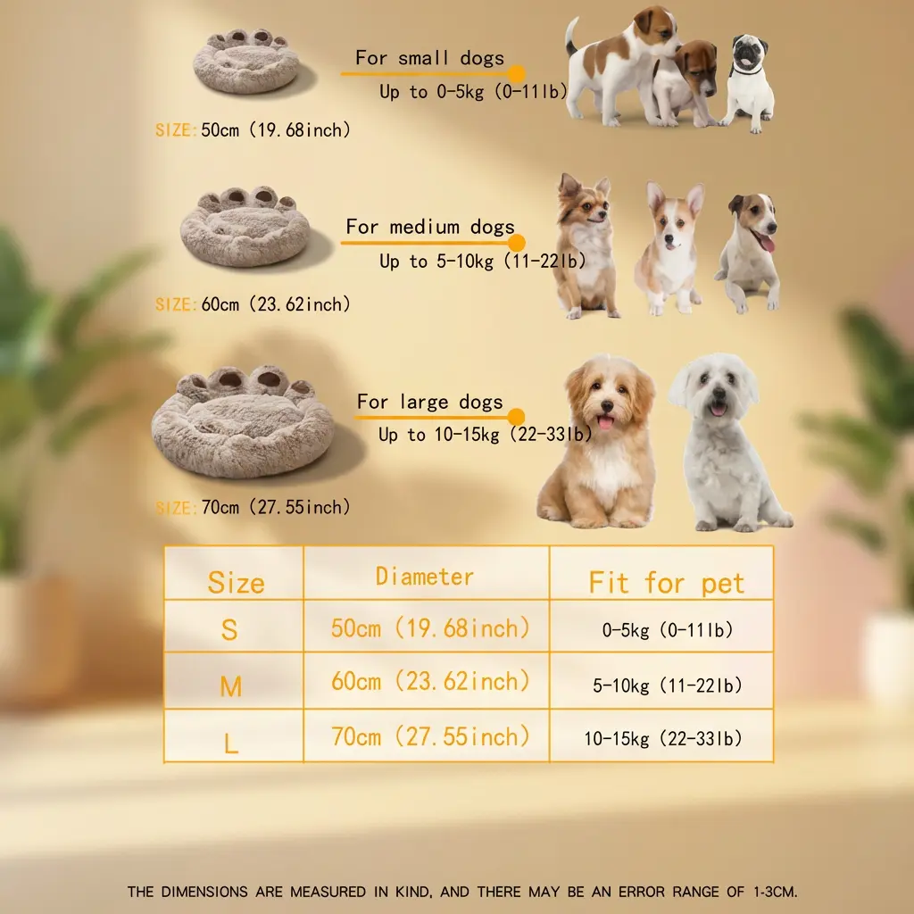 Pet Bed Size Chart