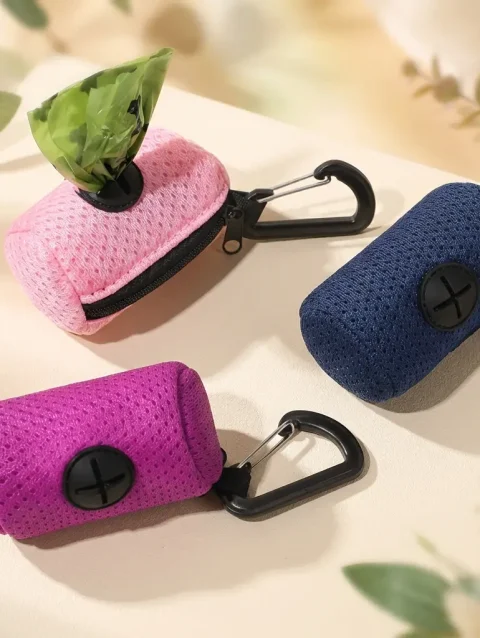 Portable Dog Poop Bag Dispenser (Leash Attachment Holder)