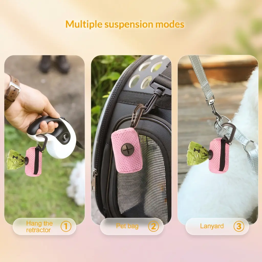 Hanging Poop Bag Holder on Leash