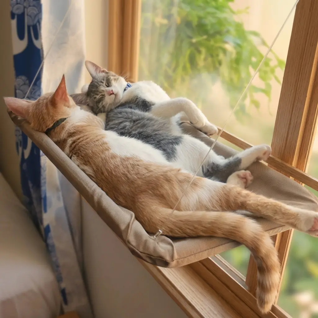Two Cats Enjoying the View