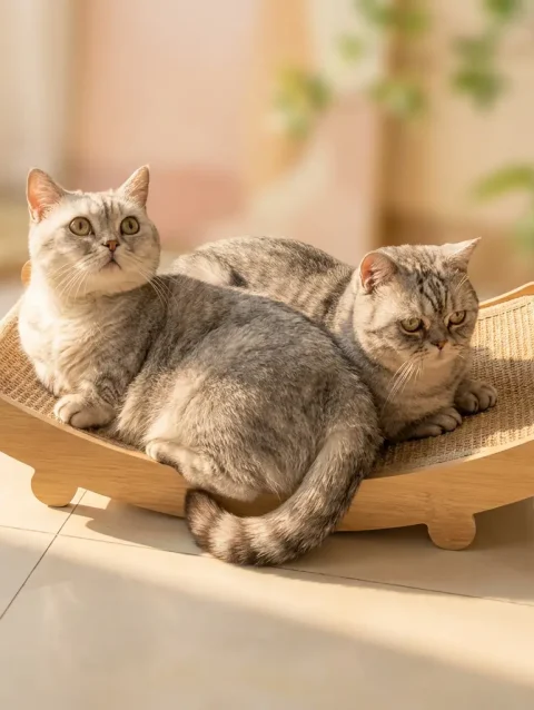 Premium Wooden Cat Scratcher Bed (2-in-1 Sisal Lounge)