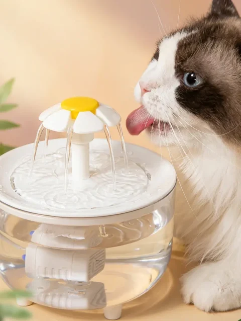 Ultra-Quiet Automatic Pet Water Fountain 1L Filtered Dispenser