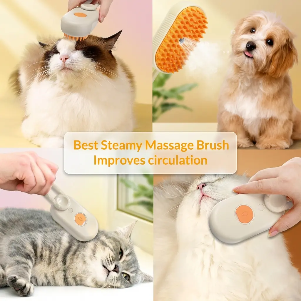 Steam Spray Action on Cat and Dog