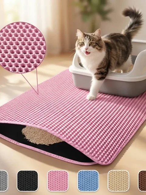 Double-Layer Honeycomb Cat Litter Mat (Waterproof & Urine-Proof)