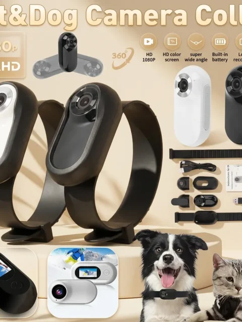HD 1080P Pet Collar Camera (See the World Through Their Eyes)